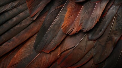 Closeup of the wings, feathers, texture