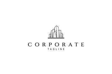 Building skyscraper business logo concept