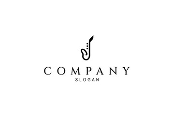 Simple saxophone music instrument logo concept - obrazy, fototapety, plakaty