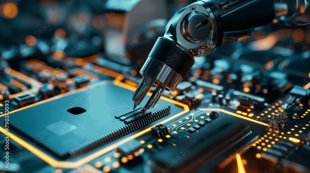 Poster On this board is a powerful new processor built on artificial intelligence, which opens up new horizons in the world of computing.