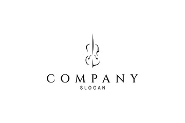 Simple violin or fiddle musical instrument logo