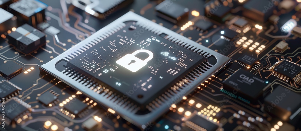 Aufkleber The processor shown in the image is used to ensure effective data encryption and protect sensitive information.