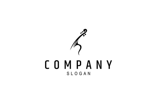 Violin simple logo. Fiddle musical orchestra instrument vector icon