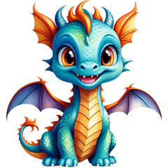 Fototapeta premium Cute baby dragon cartoon