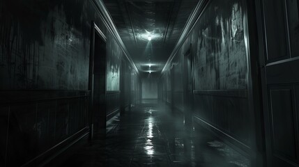 The corridor seems to stretch on endlessly, its twists and turns shrouded in darkness that seems to swallow the feeble light of your flashlight whole. Shadows dance and flicker along the walls, 