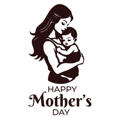 Beautiful mothers day for woman and child love greeting card background