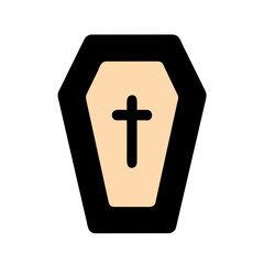 Fototapeta premium Coffin icon vector graphics element silhouette sign symbol illustration on a Transparent Background