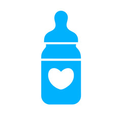 Fototapeta premium Baby milk bottle icon vector graphics element silhouette sign symbol illustration on a Transparent Background