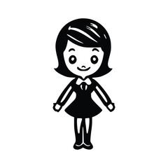 vector of a girl , black vector