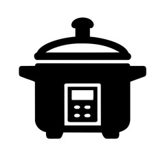 Pressure cooker icon vector graphics element silhouette sign symbol illustration on a Transparent Background