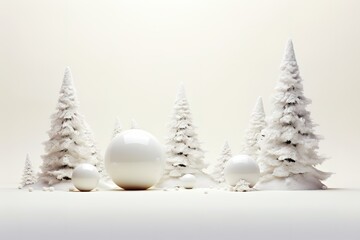 Generate a 3D rendering with a pristine white background to symbolize the purity and serenity of the holiday season. Ai generated
