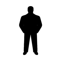 Man full body silhouette icon on a Transparent Background