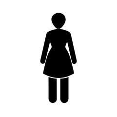 Woman full body silhouette icon on a Transparent Background
