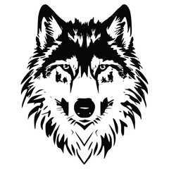 Vector illustration of a wolf for logos or designs, wolf vector, vector design of wolf, white background