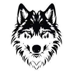 Vector illustration of a wolf for logos or designs, wolf vector, vector design of wolf, white background