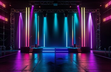Illuminated Stage Set-Up - obrazy, fototapety, plakaty