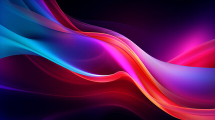 Blue and purple abstract waves flow with energy in a digital art background design