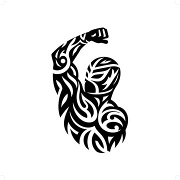 recommend clip art: lucha libre in modern tribal tattoo, abstract line art of people, minimalist contour. Vector