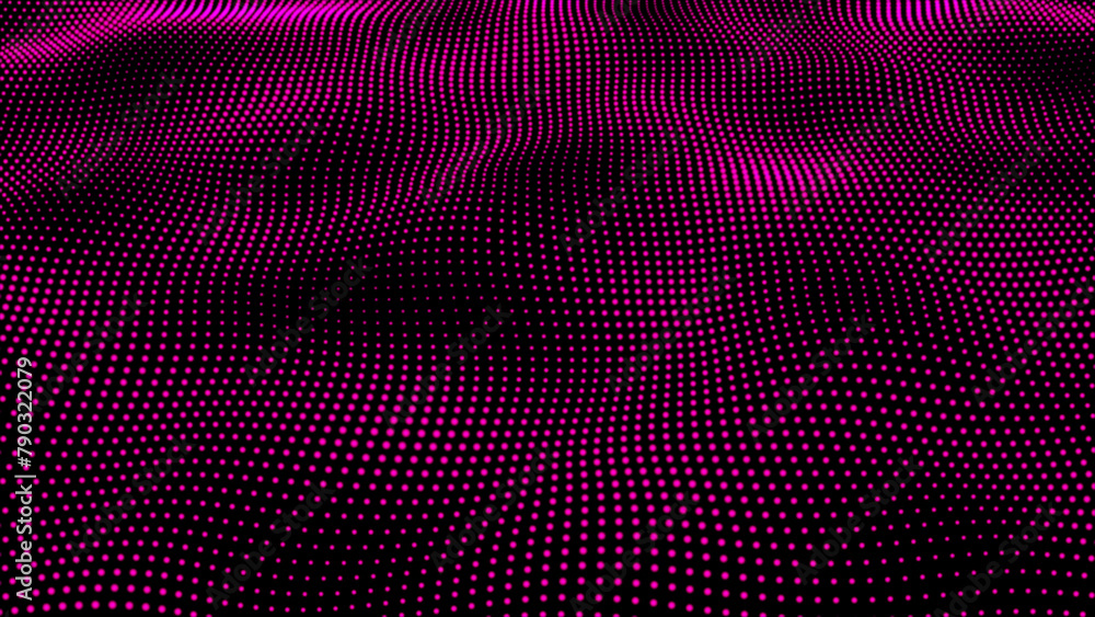 Poster abstract and technology purple dots wave background. dot pattern with halftone effect. futuristic te