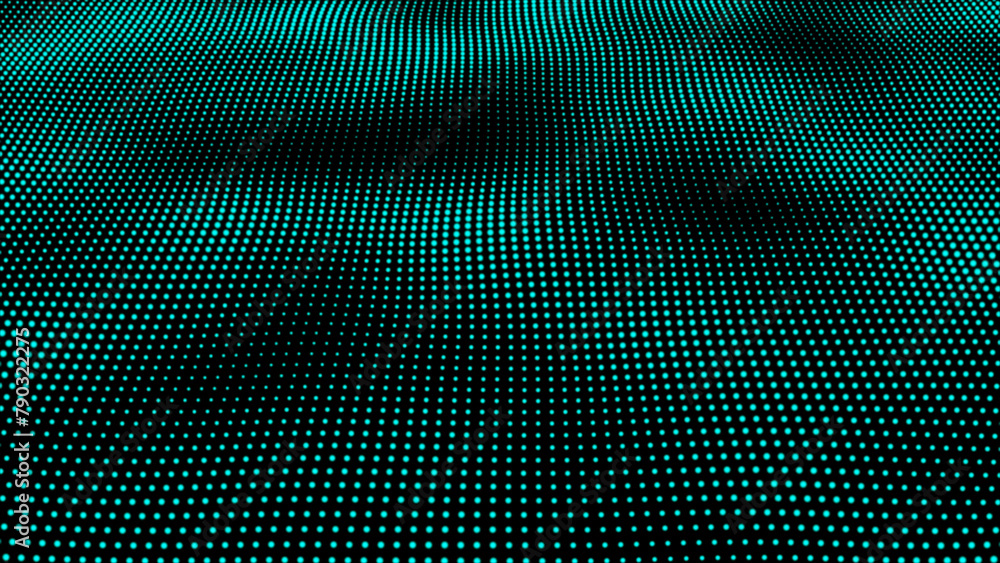 Poster abstract and technology blue dots wave background. dot pattern with halftone effect. futuristic tech