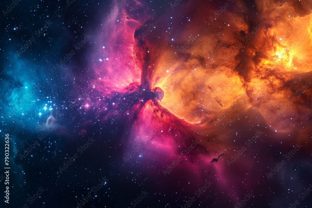 Wall mural this photo captures a vibrant and dynamic space adorned with countless stars, creating a captivating