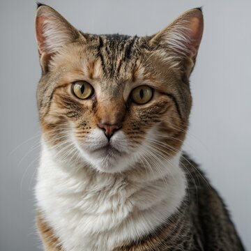 Picture of a beautiful cat with a white background