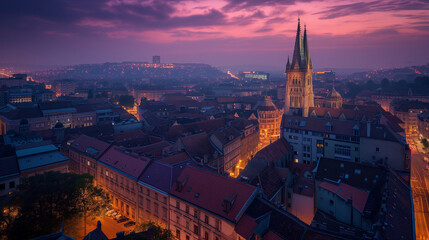 Fototapeta na wymiar Zagrebs Cathedral Spire