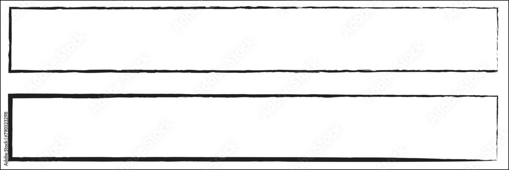 Poster rectangle frame line. square shape outline on hand draw style.