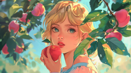Girl in peaches anime
