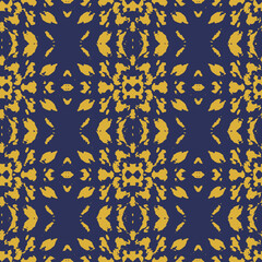 Blue and white watercolor ornament painted with watercolor on paper.