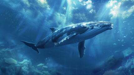 Underwater whale art