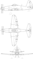 Westland Wyvern TF4 3-view-svg vector file.svg