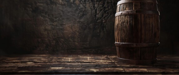 Wooden Barrel on Wooden Table
