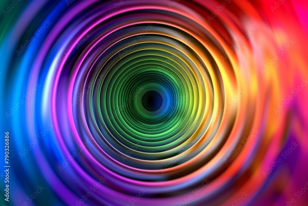 Poster a vibrant background featuring a captivating circular design, concentric circles radiating from the 