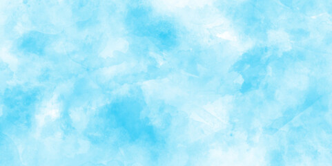 watercolor background concept abstract cloudy sky, cloudy and grunge blue watercolor background texture, shiny beautiful light blue cloudy sky, light sky or ocean blue watercolor abstract background.