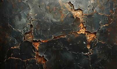 a banner with the texture of a cracked grunge concrete wall covered with an abstract network of...