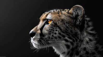 Profile Cheetah close up photography, Bright, generated with AI - obrazy, fototapety, plakaty