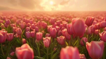 A sea of dreamy and flowers, generated with AI