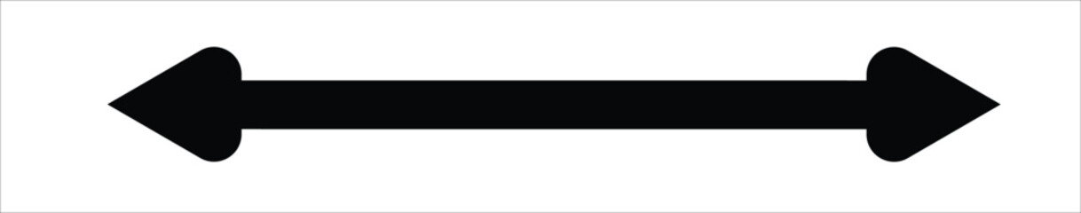 Straight long left and right vector arrow icon