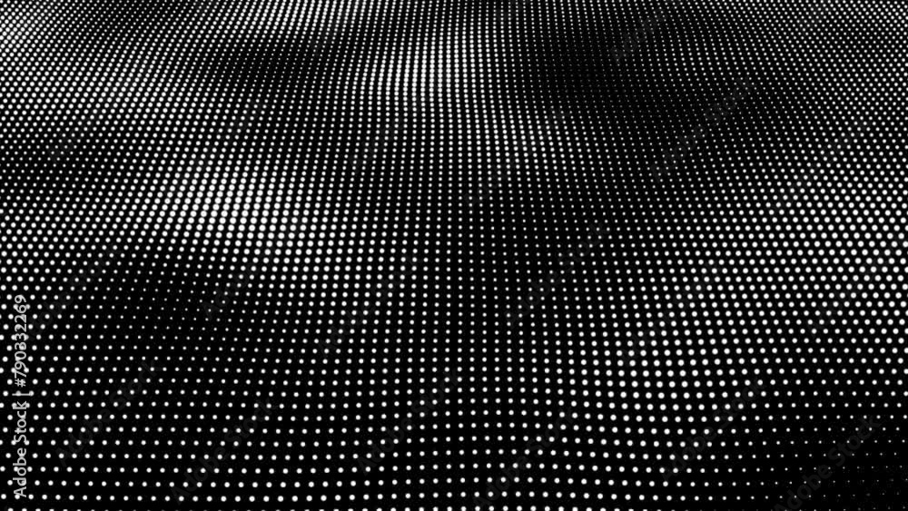 Poster abstract and technology white dots wave background. dot pattern with halftone effect. futuristic tec