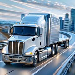 lorry transport in motion on motorway