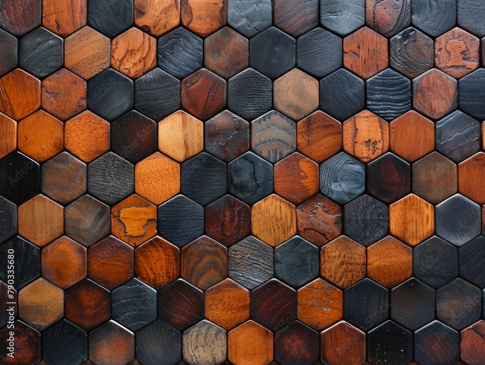 Poster a mesmerizing close-up view of a textured wooden wall, revealing intricate details and patterns remi