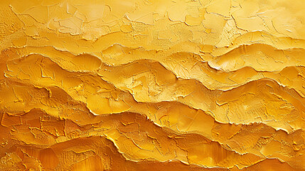 A golden desert texture sand dune abstract art from a scorching original painting for abstract background in yellow brown color detailed Sahara landscape.  - obrazy, fototapety, plakaty