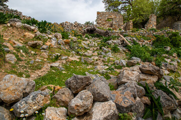 castle ruins of the medieval settlement of Palio Pyli Kos Island South Aegean Region (Südliche...