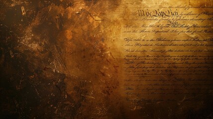 Old manuscript with illegible text and vintage texture - obrazy, fototapety, plakaty
