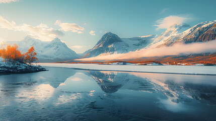 a photo of a beautiful nordic landscape - Powered by Adobe