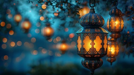 Ramadan Kareem greeting photo of beautiful Arabic lantern - 790340642