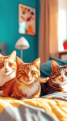 A group of cats, forming a secret society, use Bitcoin to purchase catnip and laser pointers from an underground feline marketplace - obrazy, fototapety, plakaty