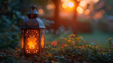 Eid mubarak with beautiful lanterns - 790340688
