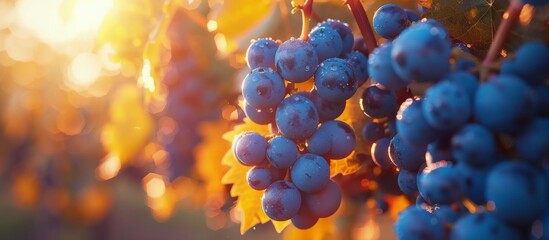 Cluster of Grapes Hanging From Tree